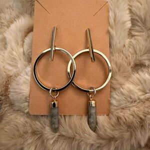 Express Gold Stone Dangle Earrings